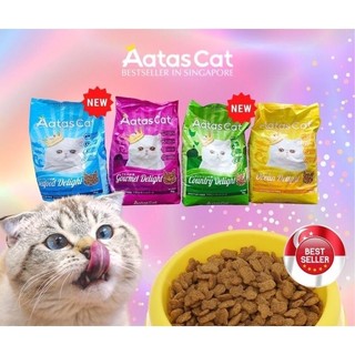 Hạt Aatas Cat cho mèo bao 1.2kg dòng Gold Dry & Delight - Hạt mix cá cơm sấy cho mèo