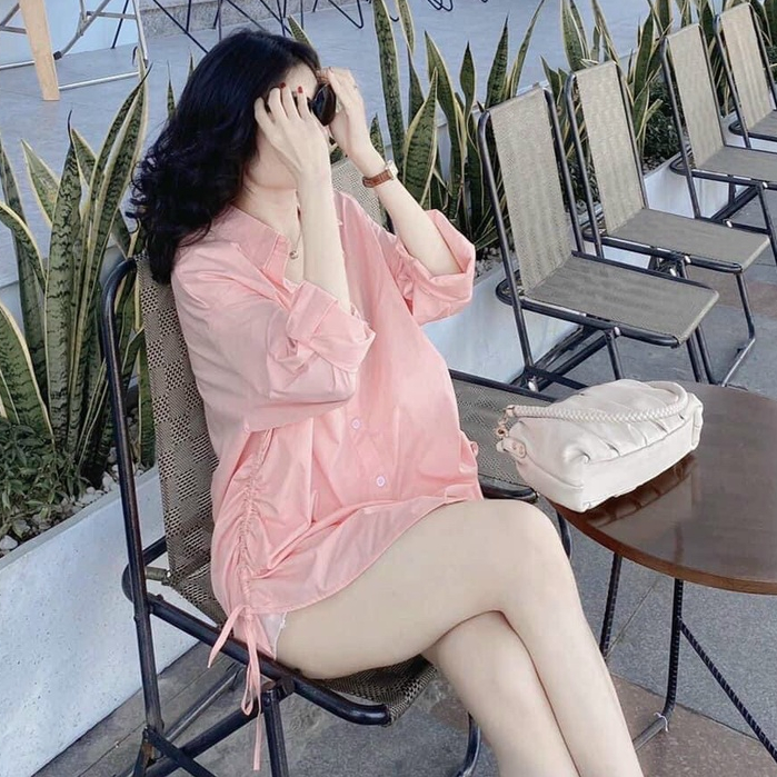 Sơ Mi Nữ Rút Eo, Sơ Mi Dáng Dài Giấu Quần Hàng Thiết Kế