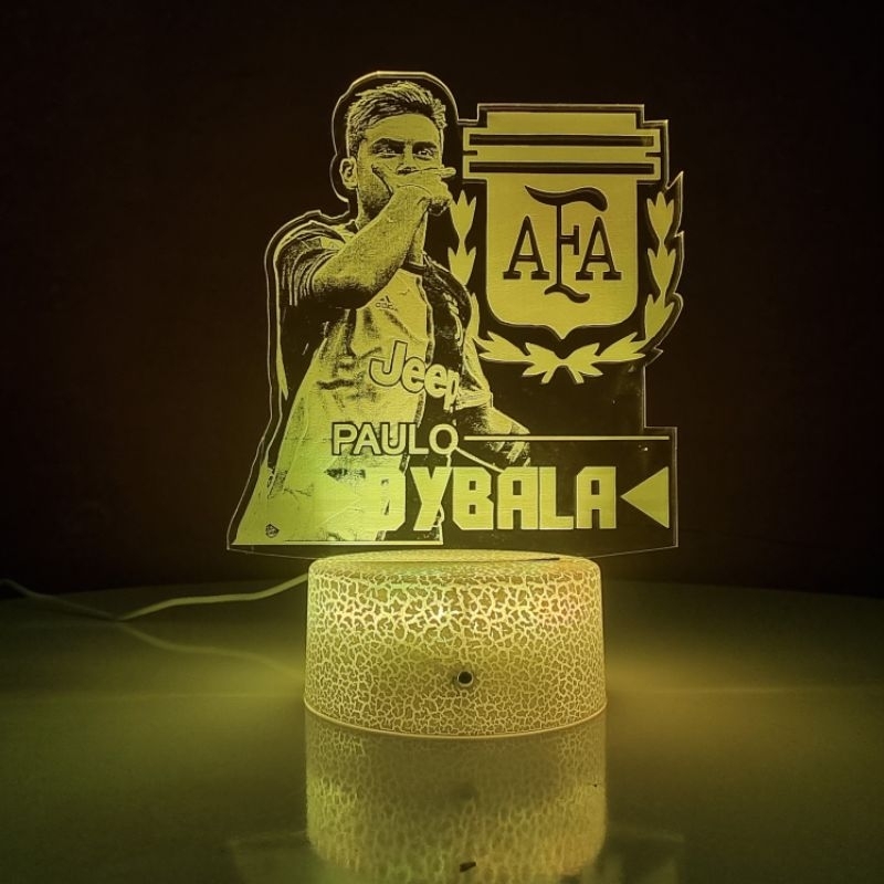 Đèn led trang trí decor phòng ngủ 16 màu hình cầu thủ Paulo Dybala