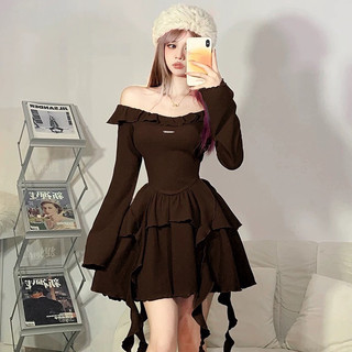 ĐẦM THUN GÂN TAY DÀI 2 TẦNG TRỄ VAI VIỀN BÈO DÂY TUA RUA (ẢNH SÀN ẢNH THẬT)