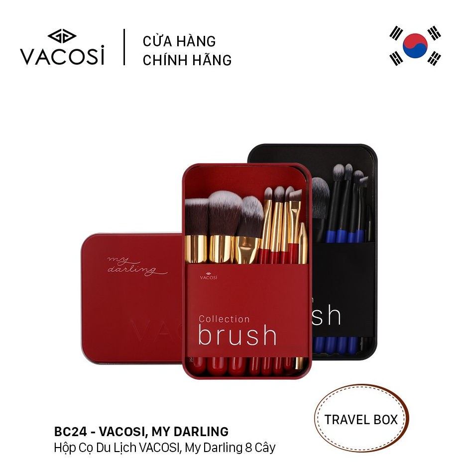 Hộp Cọ Cá Nhân 8 Cây VACOSI My Darling - Bộ cọ BC24