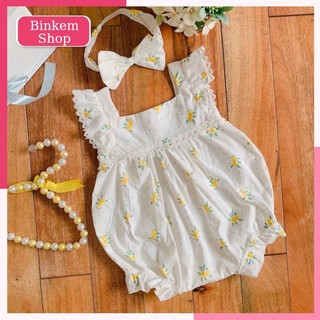 Bodysuits cho bé gái tặng kèm turbạn xinh xắn