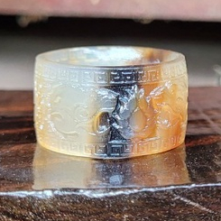 Nhẫn sừng khắc linh vật- cọp