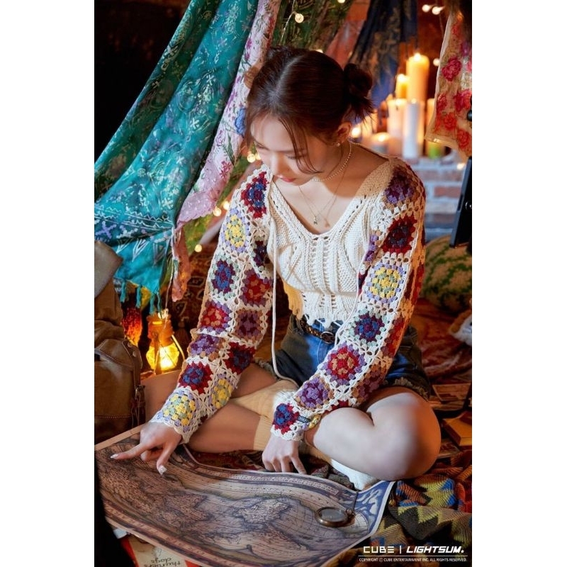 Áo khoác len móc len ghép hoa Mùa Hè xinh xắn - Crochet Knitting Mewlen33