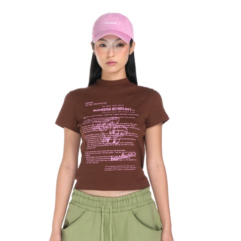 Áo thun mini nấm HeartBurn nâu