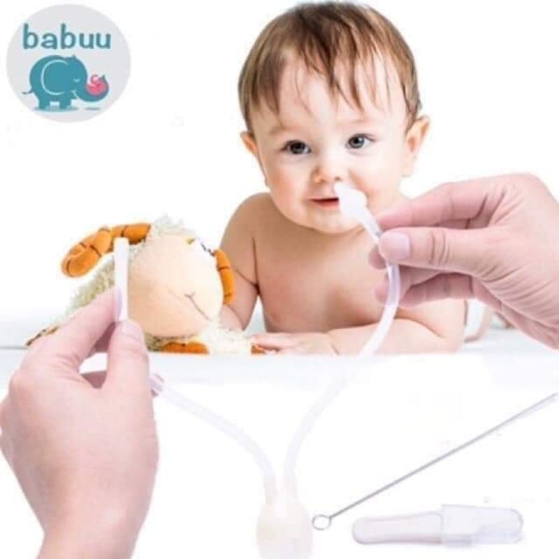 BABUU Hút mũi kèm gắp gỉ mũi và cọ ống hút cho bé
