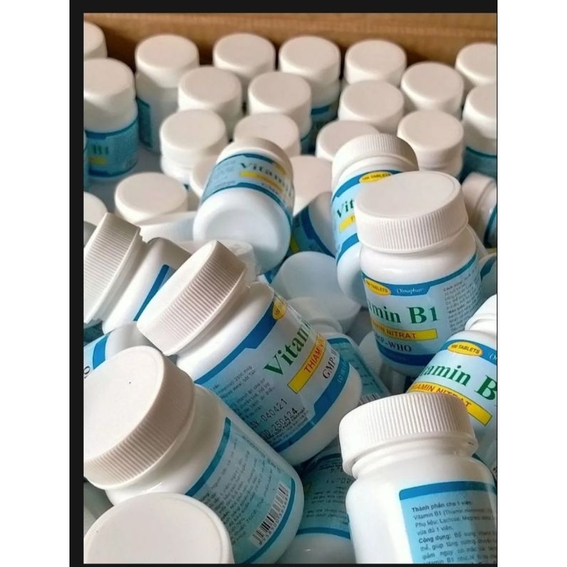 Vitamin B1 viên màu xanh trắng da, giúp mọc tóc nhanh lọ 100v