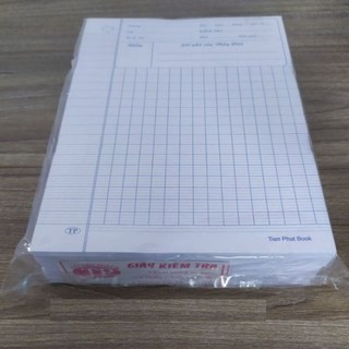 Lốc 20 xấp giấy kiểm tra tiến phát 4 ô ly, 5 ô ly, 205x155mm, định lượng: 80gsm- khuba shop