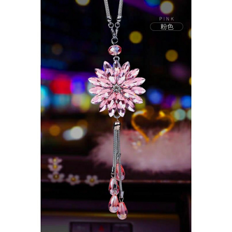 Khánh treo gương-đá lấp lánh hình hoa cúc độc đáo đuôi giọt nước