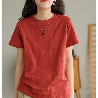 Áo thun xược nữ cổ tròn ALICE, chất thun xược cotton, cotton giấy nhẹ mát cho ngày hè