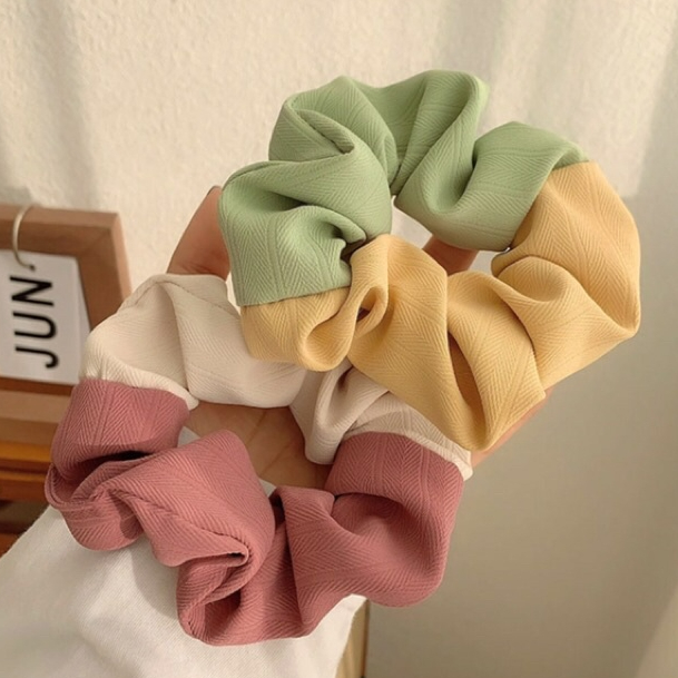 (Scrunchies 1k) dây buộc tóc phối màu cá tính