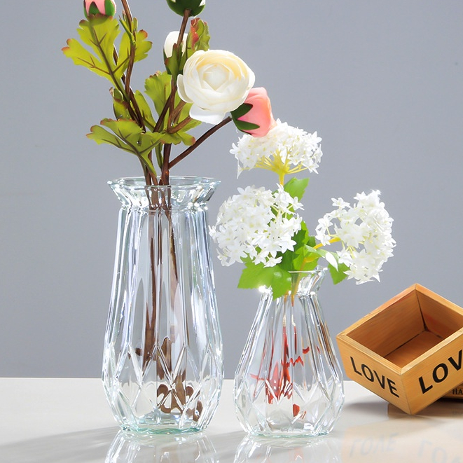 Lọ hoa, bình hoa thủy tinh TRUMPET 18-20CM , lọ hoa để bàn, lọ hoa trang trí QHOUSE