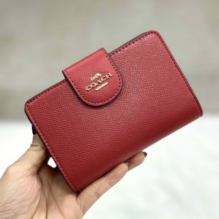 Ví C*oach medium corner zip wallet Da thật siêu đẹp