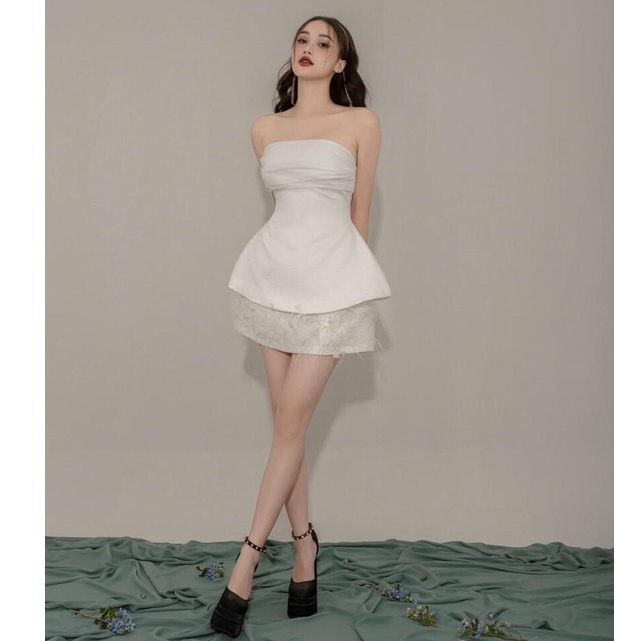 Áo peplum cúp ngực xốp nhún hàng thiết kế xịn, đẹp (2 màu trắng đen)
