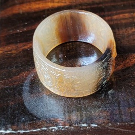 nhẫn sừng khắc linh vật- cọp