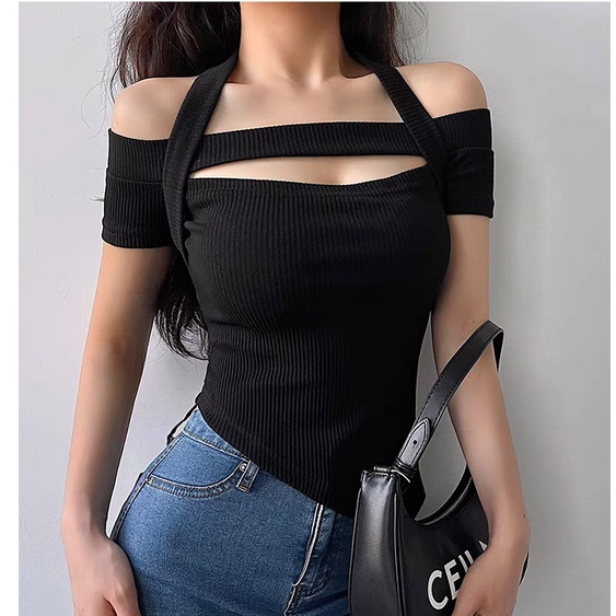 Áo Thun Nữ Xẻ Ngực,Áo Croptop Big Size Tôn Dáng Mặc Được Nhiều Kiểu Mã G30