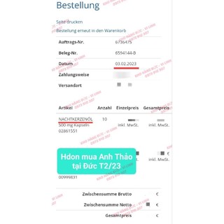(BILL ĐẦY ĐỦ) Tinh Dầu Hoa Anh Thảo Warnke Đức