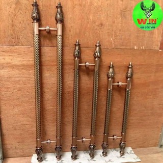Tay nắm cửa nhôm thủy và kính thủy lực,inox mạ màu đồng đỏ đầu cúp,Tay cửa kính cường lực
