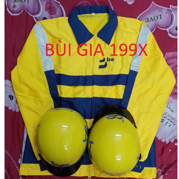 Mũ bảo hiểm Be xe ôm công nghệ Combo 2 mũ nữa đầu không kính và 1 áo Đồng phục chuẩn BeBike