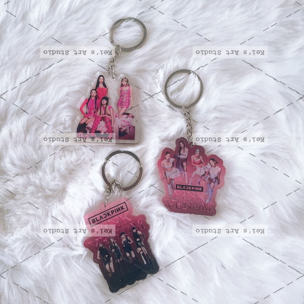 Móc khóa  blackpink thiết kế độc đáo: on the ground, lalisa, shut down, pink venom,...