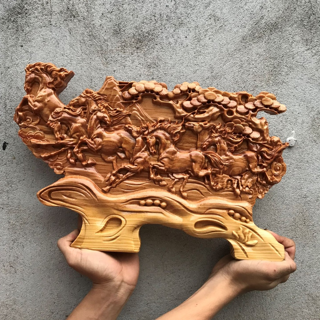 Tranh gỗ mã đáo thành công trang trí bàn làm việc trang trí phòng treo tường decor nhà