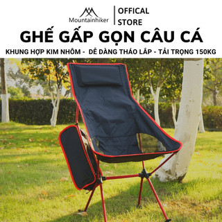 Ghế Gấp Gọn Câu Cá - Ghế Vải Xếp Đa Năng Du Lịch, Dã Ngoại Khung Hợp Kim Nhôm Có Tựa Lưng Cao Cấp