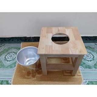 Ghế xông cửa mình gỗ kèm xô