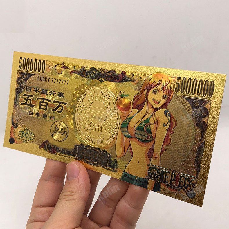 Tiền Sưu Tầm Anime One Piece - Tiền Giấy Kraft Vàng dày chống nước