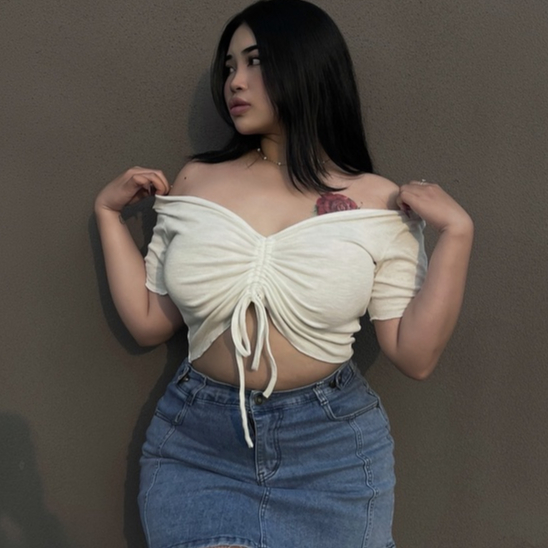 ÁO CROPTOP DÂY RÚT TRẮNG