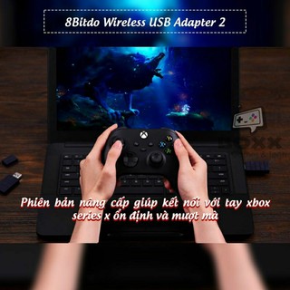 Tiến Xíu-8BitDo USB Wireless Adapter 2 - Dùng cho Nintendo Switch, Windows, Mac, Xbox, PS4