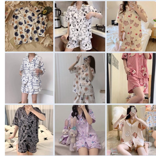 Bộ đồ ngủ pijama nữ cộc tay quần đùi chất lụa Kate Thái mềm mịn nhiều mẫu cute
