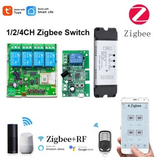 Công Tắc Thông Minh Wifi RF Tuya 4 Kênh 2200W Điều Khiển Thiết Bị Từ Xa Qua Điện Thoại, Hẹn Giờ Tự Động.