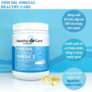 Viên uống dầu cá Omega 3 Healthy Care Fish Oil 400 viên