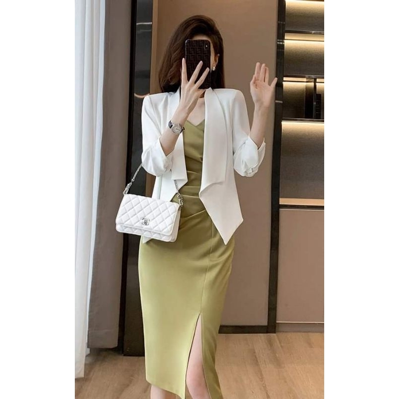 Set khoác vest kèm đầm 230k