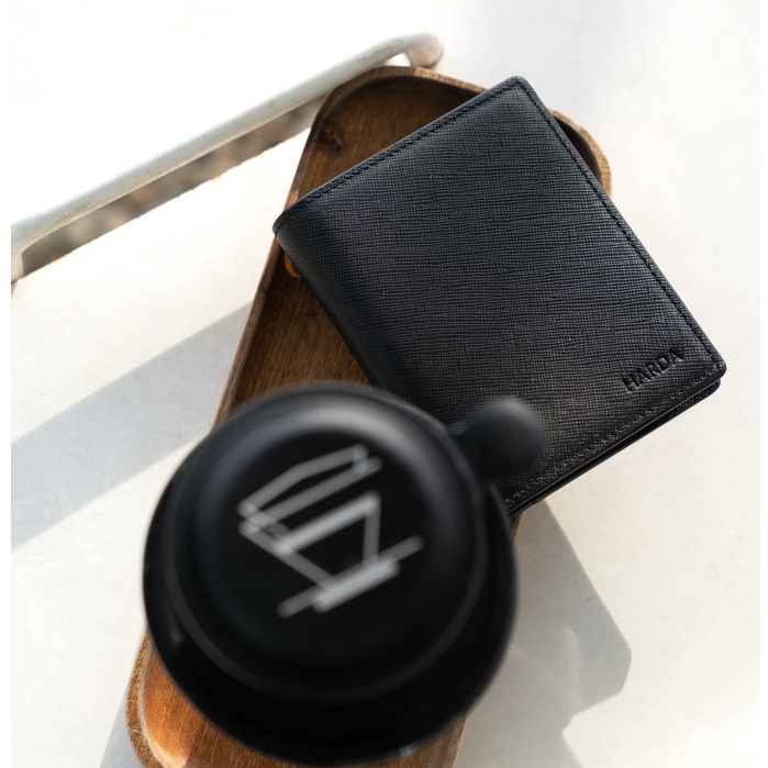 Ví da bóp da Harda form đứng kèm lá chất liệu da Saffiano cao cấp