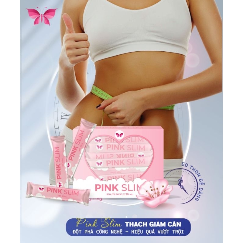 Thạch Giảm Cân Pink_Slim Hộp 15 gói giảm 2_5kg