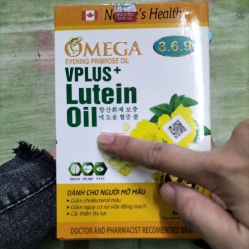Omega 3.6.9 VPLUS+ LUTEIN OIL ( HỘP 100VIÊN ) dành cho người mỡ máu,bổ mắt,bổ não