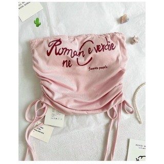 Áo ống croptop rút dây 2 bên eo
