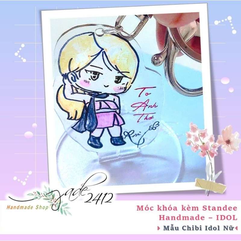 MÓC KHOÁ KÈM STANDEE HANDMADE- IDOL KPOP ANIME