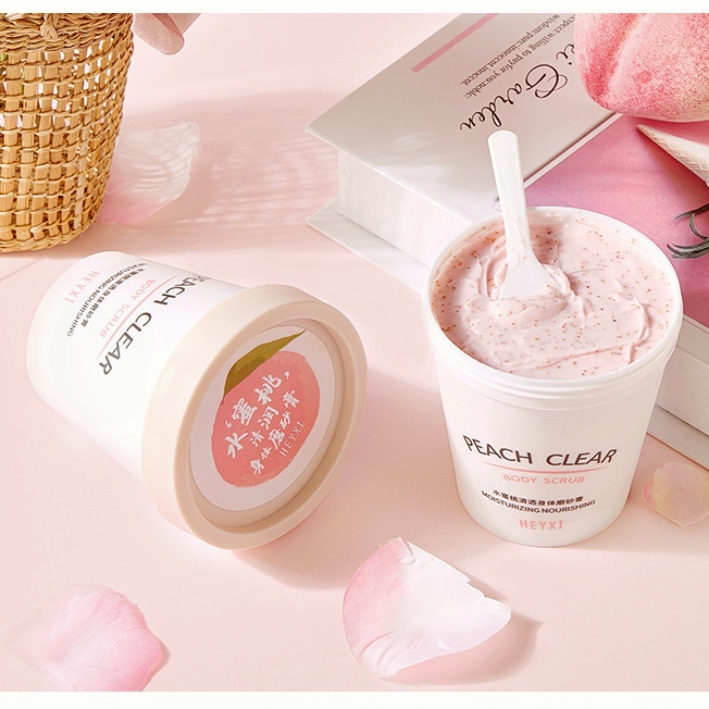 Kem Tẩy Da Chết Heyxi Toàn Thân đào sáng da, Tẩy tế bào chết Body Scrub Peach cải thiện da viêm lông, Moisturizing 200gr | BigBuy360 - bigbuy360.vn