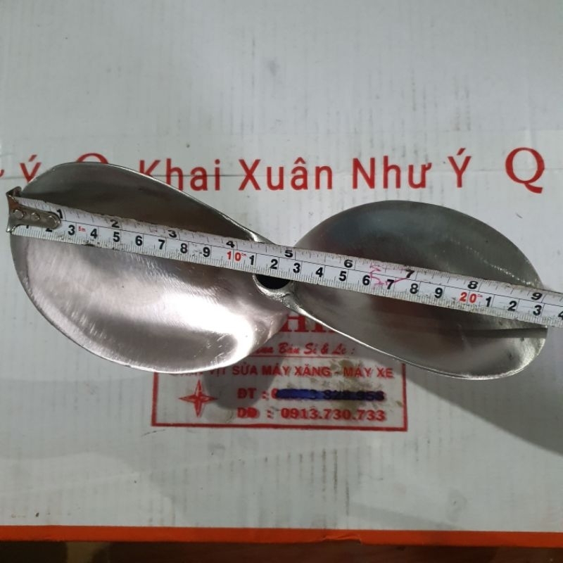 Chân vịt inox ab 2 cánh thái honda 6.0hp 6.5hp máy nhong cốt xéo loại bóng mờ cam kết như hình giá sỉ