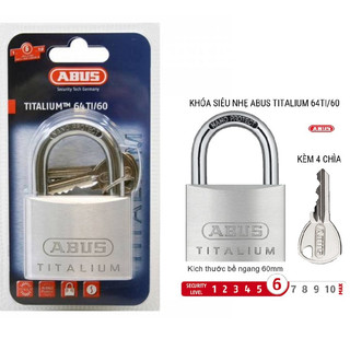 Khóa siêu nhẹ abus titalium 64ti/60