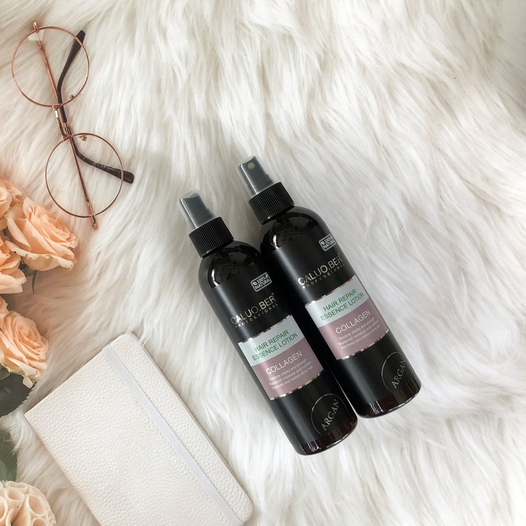 Xịt dưỡng tóc siêu mềm mượt, phục hồi tóc COLLAGEN Hair Repair Essence Lotion Caluo.Ber 300ml