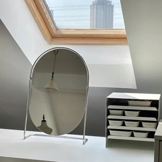  Gương to hình bầu dục elip khung sắt cứng cáp chắc chắn viển mỏng để bàn 