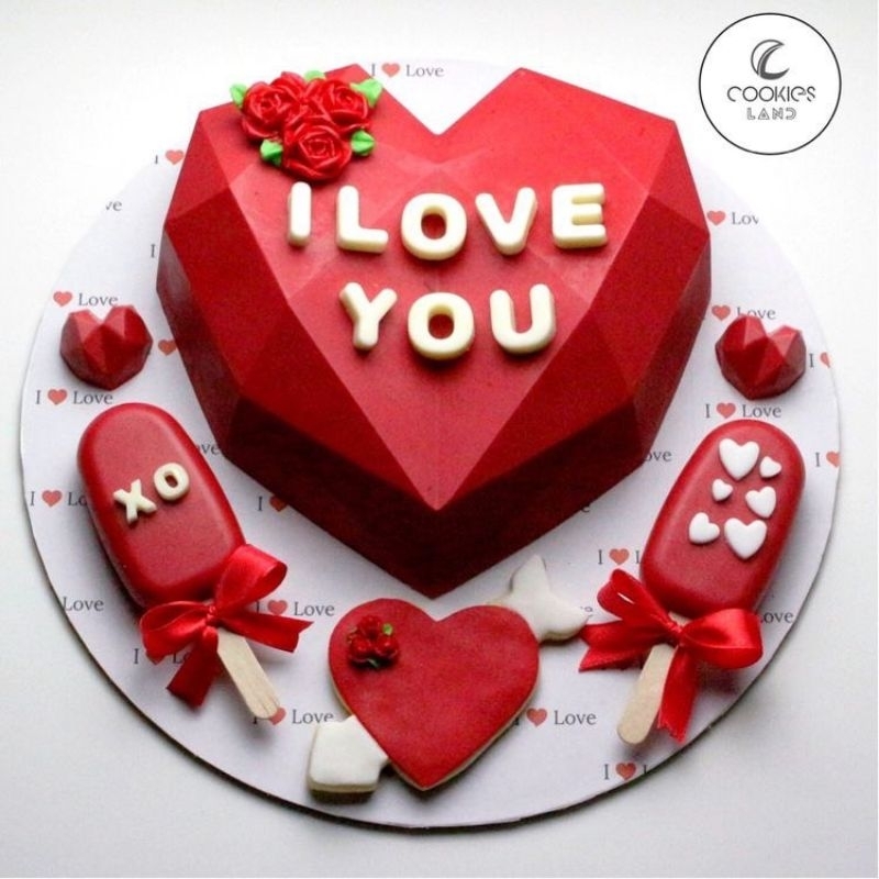 Khuôn silicon chống dính trái tim kim cương to đổ thạch làm bánh chịu nhiệt cao socola puding