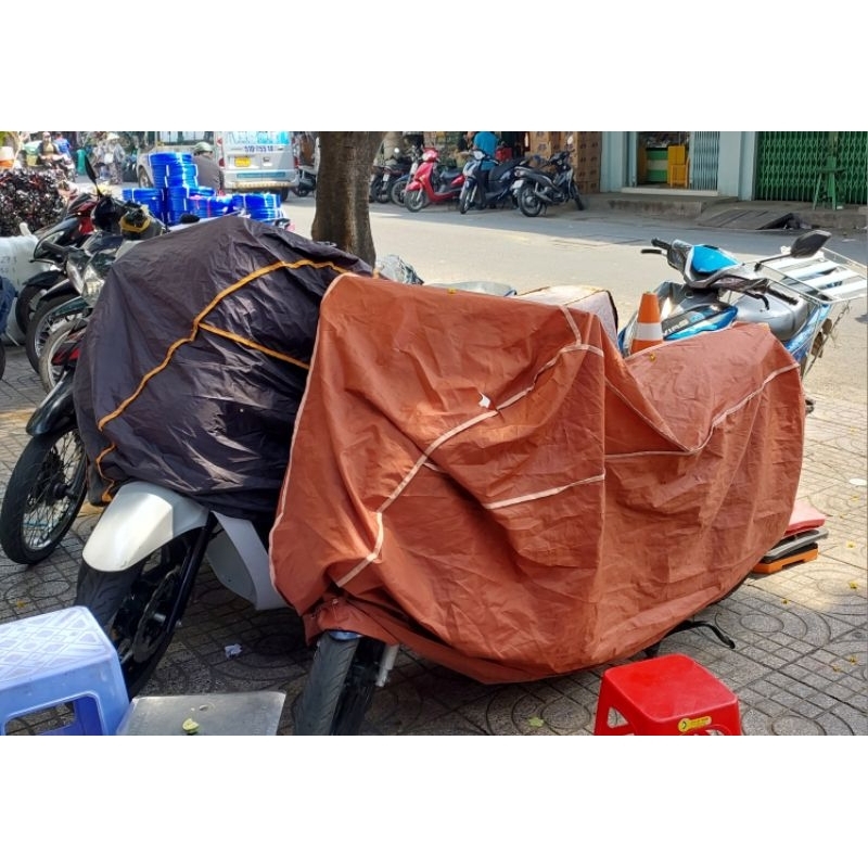 Bạt Trùm Xe Máy EURO Vải Dù Dày Dùng Được Tất Cả Các Loại Xe Máy (ảnh thật)