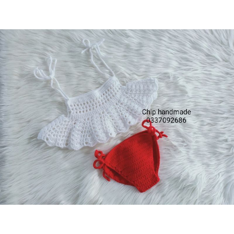 Bikini, đồ bơi kiểu áo 2 dây bèo xoè to cho bé