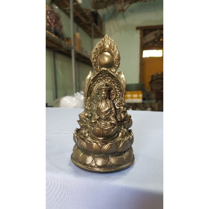 Tượng Phật 3 mặt, Tam tôn ngồi trên tòa sen,  thờ cúng, phong thủy  hoặc để xe ô tô,  cao 16cm
