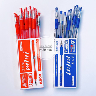Hộp 12 Cây Bút Gel Mini Mực Nước ngòi 0.5mm (loại tốt) mực Xanh/Tím/Đỏ/Đen