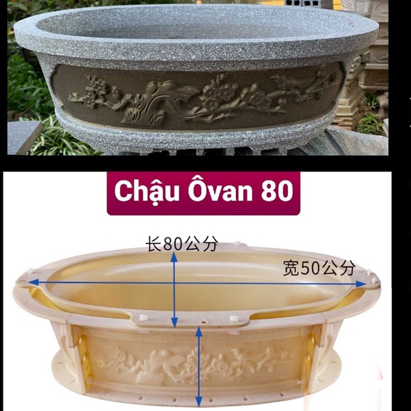 Khuôn Chậu abs Ovan 80